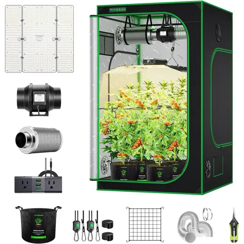 4x4 Grow Tent Kit with 400W LED and GrowHub A22